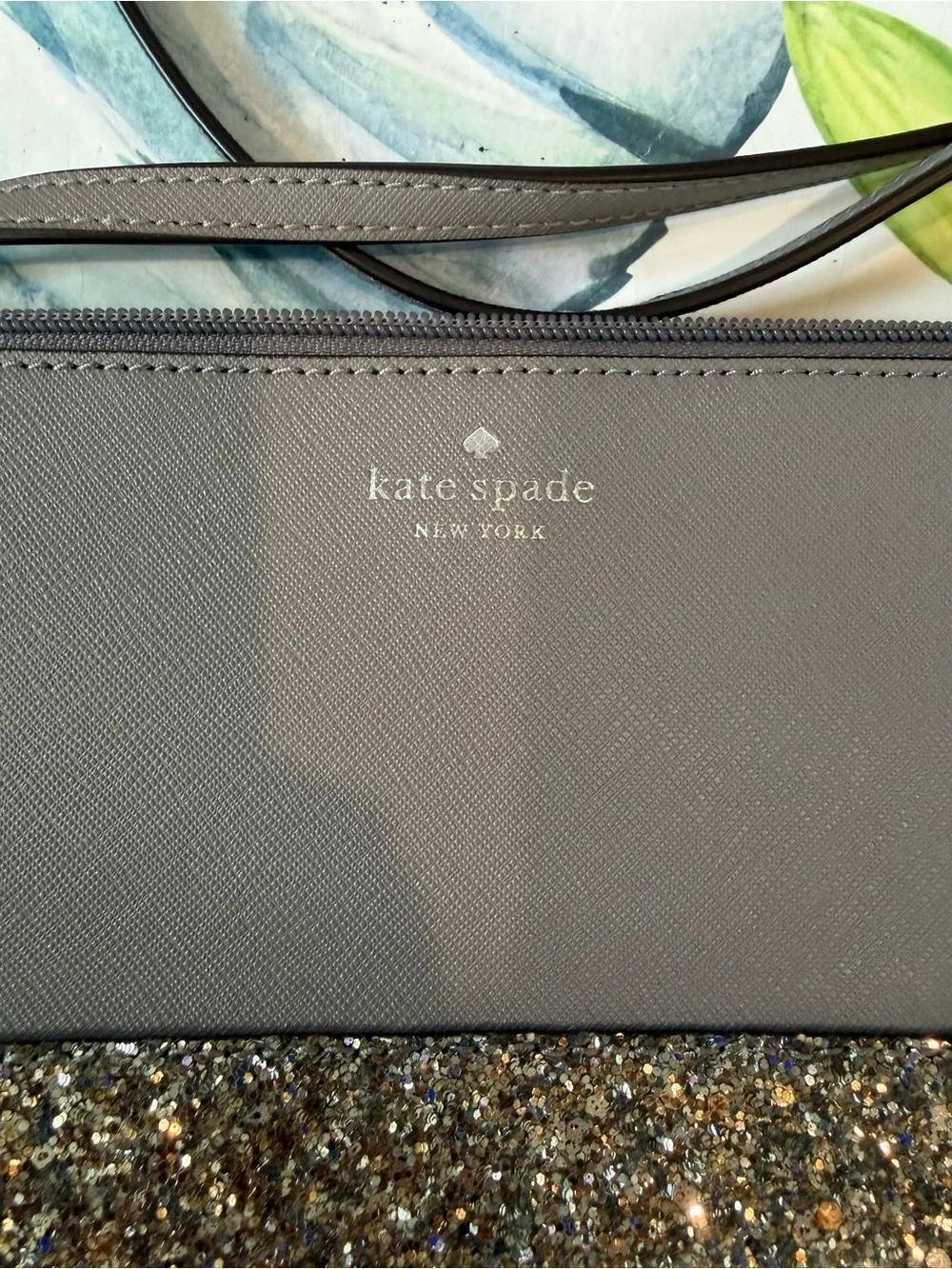 Kate Spade Gray Glitter Crossbody Bag